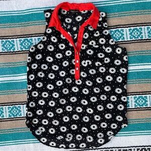 Heart Soul Ladies Floral Blouse Sleeveless Black White Coral size Large